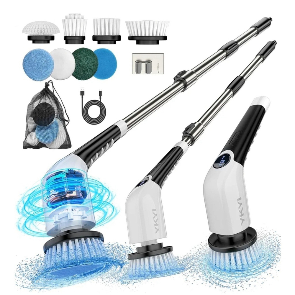 Electric Spin Scrubber, Cordless Cleaning Brush with 8 Replaceable Brush…